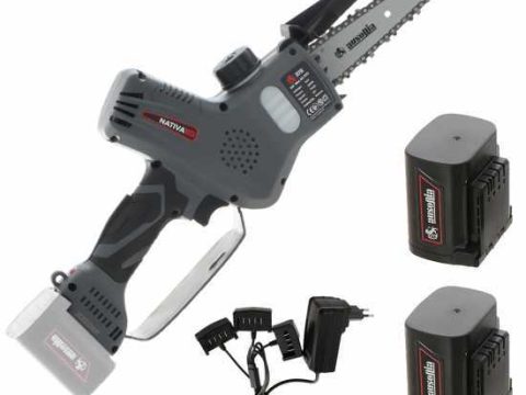 Podadora manual eléctrica a batería Ausonia Nativa Saw – 3 Baterías de 24V 2.5Ah – Capacidad de corte 100mm