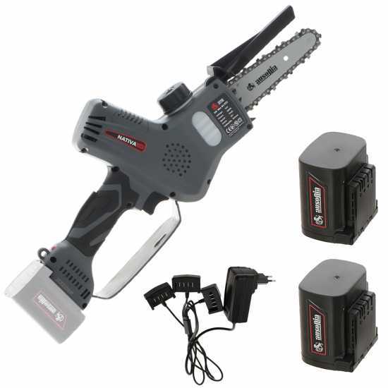 Podadora manual eléctrica a batería Ausonia Nativa Saw – 3 Baterías de 24V 2.5Ah – Capacidad de corte 100mm