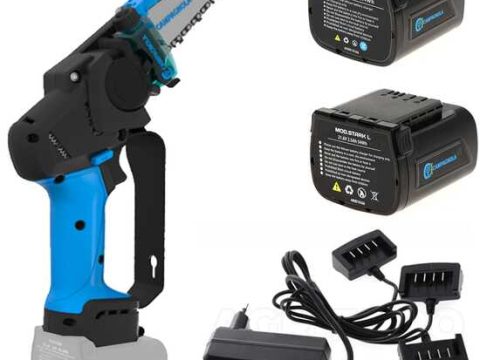 Podadora manual eléctrica a batería Campagnola T-Rex – 1 batería de 4 Ah + 1 batería de 2,5 Ah