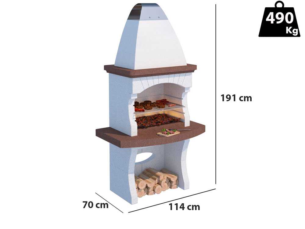 Linea VZ Gallipoli – Barbacoa de leña y carbón de obra - Imagen 2