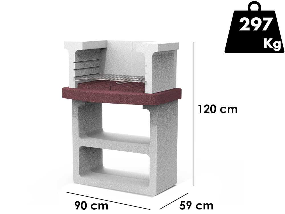 Linea VZ Ischia – Barbacoa de carbón de obra - Imagen 2