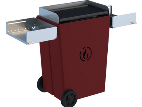 Linea VZ Party Rosso (roja) – Barbacoa pirolítica de pellets con ruedas