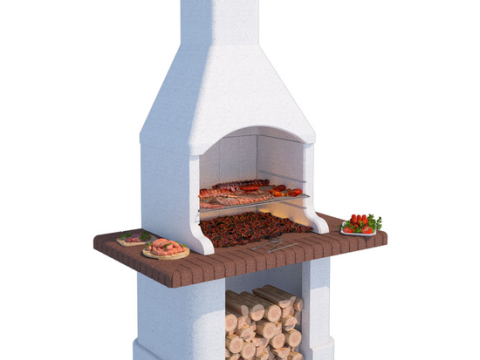 Linea VZ Posillipo – Barbacoa de obra de leña y carbón