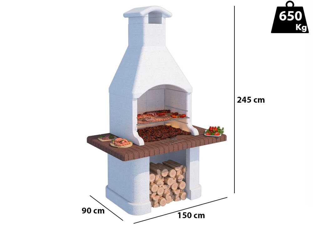 Linea VZ Posillipo – Barbacoa de obra de leña y carbón - Imagen 2