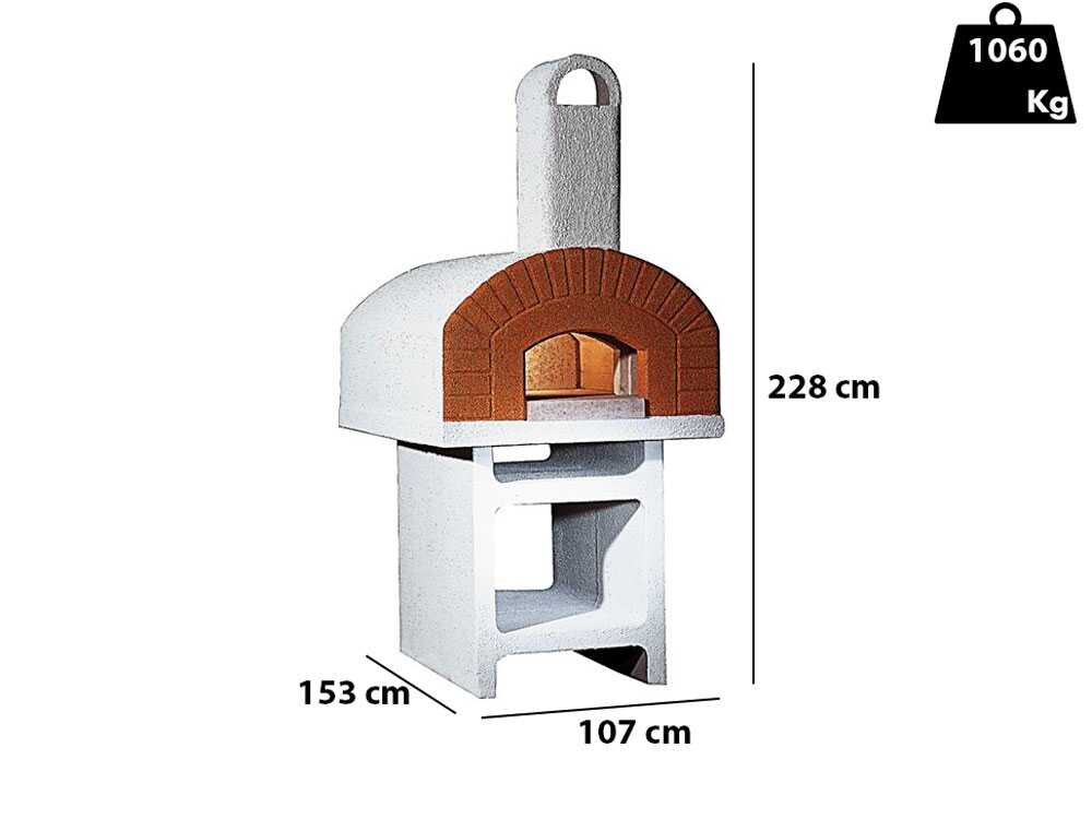 Linea VZ Pozzuoli – Horno de leña de exterior con base de cemento – con cámara de cocción 72×105 cm - Imagen 2