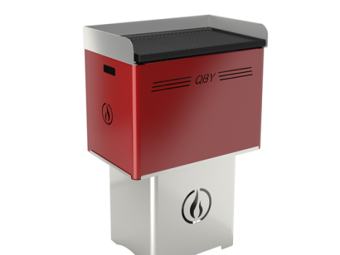 Linea VZ QBY Rosso (roja) – Barbacoa pirolítica de pellets portátil
