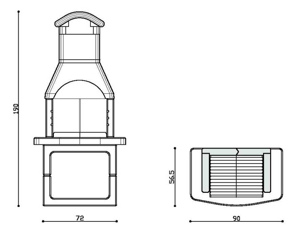 Linea VZ San Remo – Barbacoa de carbón de obra - Imagen 4