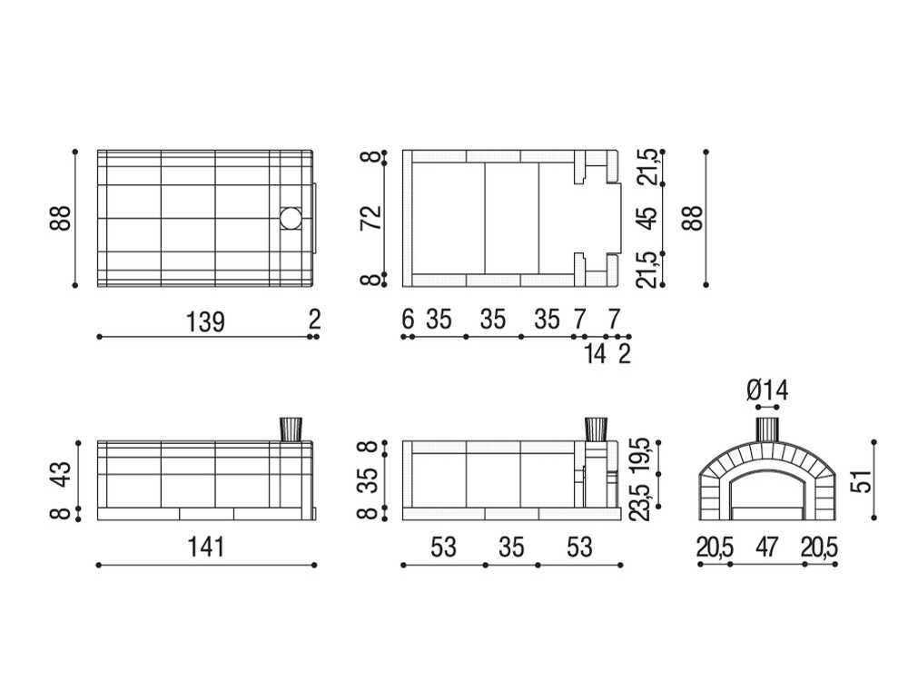 Linea VZ Sorrento – Horno de leña empotrable con superficie de cocción de 72×105 cm – Capacidad de cocción 5 pizzas - Imagen 4