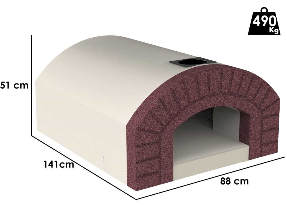 Linea VZ Sorrento – Horno de leña empotrable con superficie de cocción de 72×105 cm – Capacidad de cocción 5 pizzas - Imagen 2