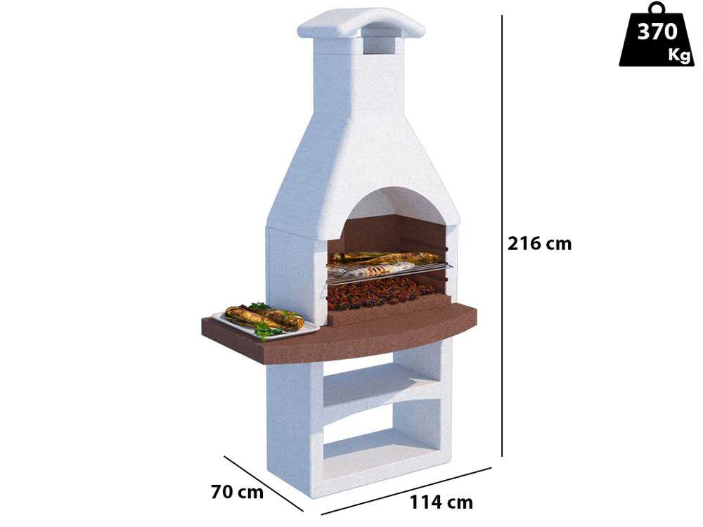 Linea VZ Treviso – Barbacoa de obra de leña y carbón - Imagen 2