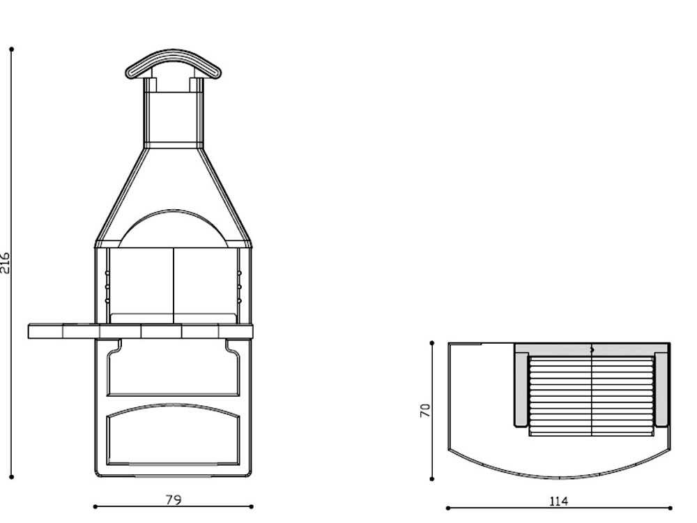 Linea VZ Treviso – Barbacoa de obra de leña y carbón - Imagen 5