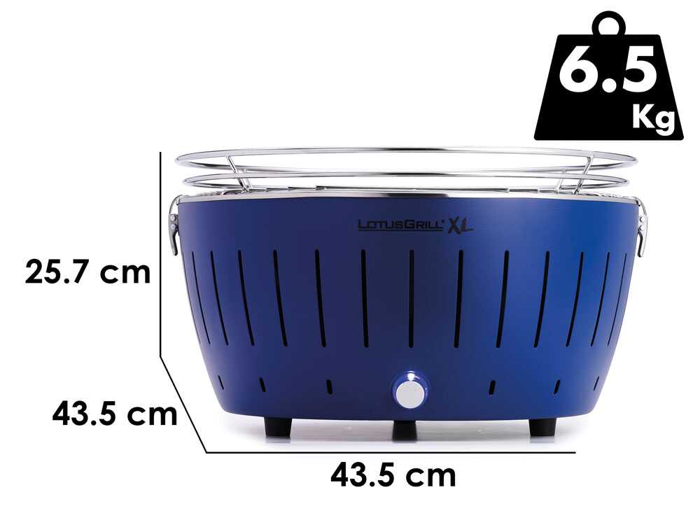LotusGrill LG G435 U BL – Barbacoa portátil para exterior XL – Carcasa azul - Imagen 2