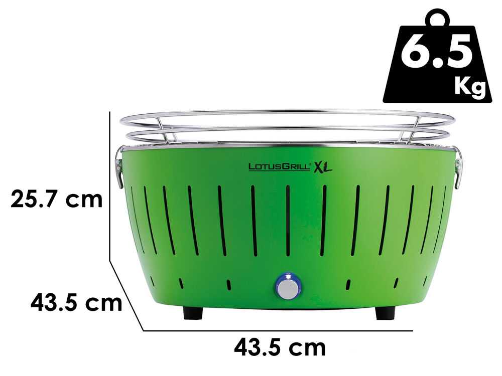 LotusGrill LG G435 U GR – Barbacoa portátil para exterior XL – Carcasa verde - Imagen 2