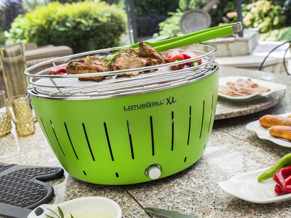 LotusGrill LG G435 U GR – Barbacoa portátil para exterior XL – Carcasa verde - Imagen 5