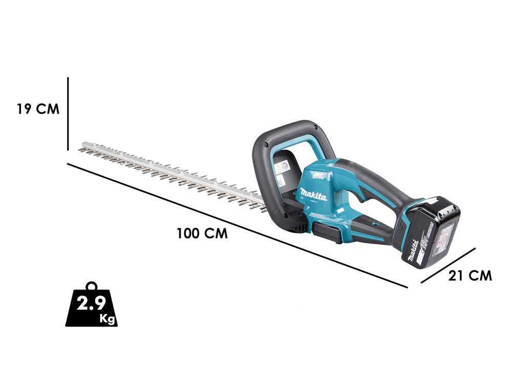 MAKITA DUH606RF – Cortasetos eléctrico a batería 18V/3Ah – Cuchilla de 60 cm - Imagen 2