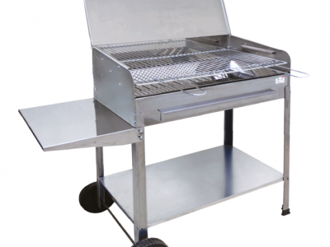 Mille Achille Large – Barbacoa de carbón artesanal de acero inoxidable – 67,5×37 cm