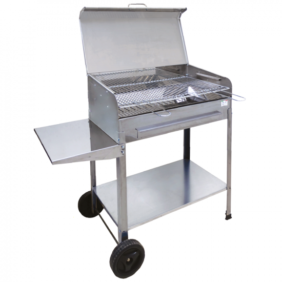 Mille Achille Medium – Barbacoa de carbón artesanal de acero inoxidable – 57,5×37 cm