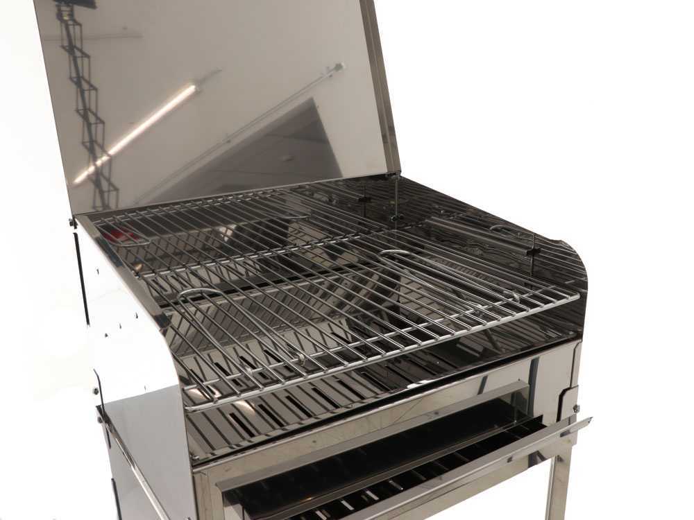 Mille Achille Medium – Barbacoa de carbón artesanal de acero inoxidable – 57,5×37 cm - Imagen 5