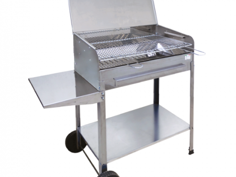 Mille Achille Small – Barbacoa de carbón de acero inoxidable artesanal – 47,5×37 cm