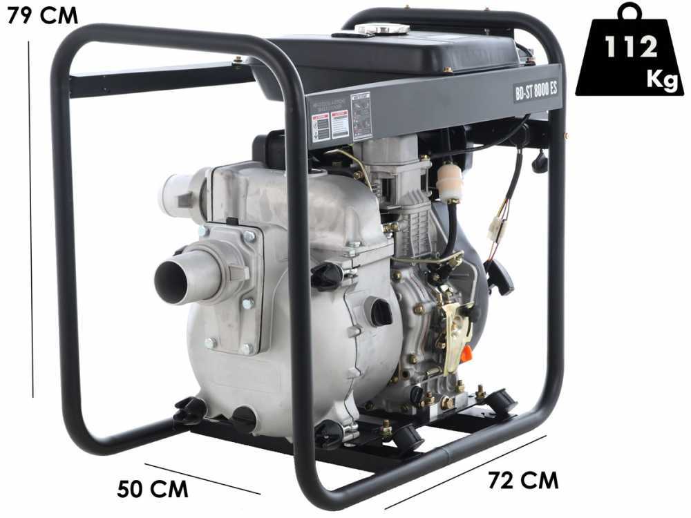 Motobomba diésel Blackstone BD-ST 8000ES para aguas residuales cargadas con racores de 80 mm – Euro 5 - Imagen 2