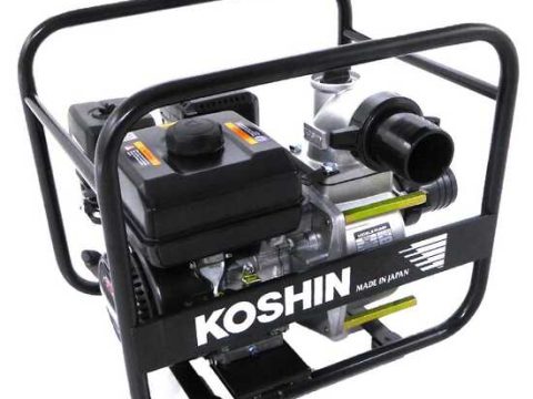 Motobomba de gasolina Koshin STV-80X para aguas semicargadas con racores de 80 mm
