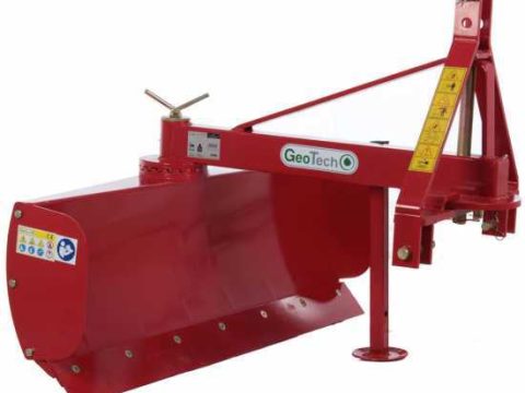 Niveladora para tractor GeoTech DL160 con rotación de pala de 360° y brazo orientable
