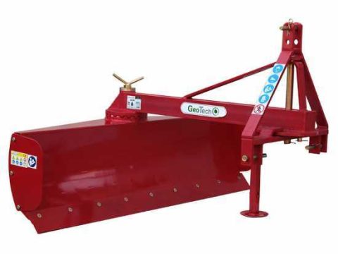 Niveladora para tractor GeoTech DL180 con rotación de pala de 360° y brazo orientable