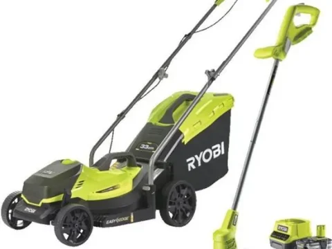 Pack ONE+ cortacésped + cortabordes 18V inalámbricos RYOBI RLM1833BLT1825M: cortacésped RLM18X33B40 y cortabordes OLT1825M DE REGALO