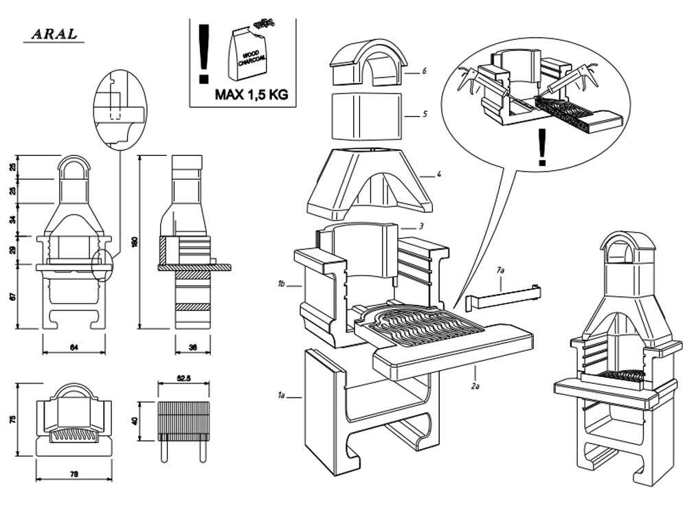 Palazzetti Aral GR – Barbacoa de obra de carbón - Imagen 4