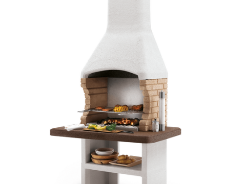 Palazzetti Brest 3 – Barbacoa de obra de leña y carbón