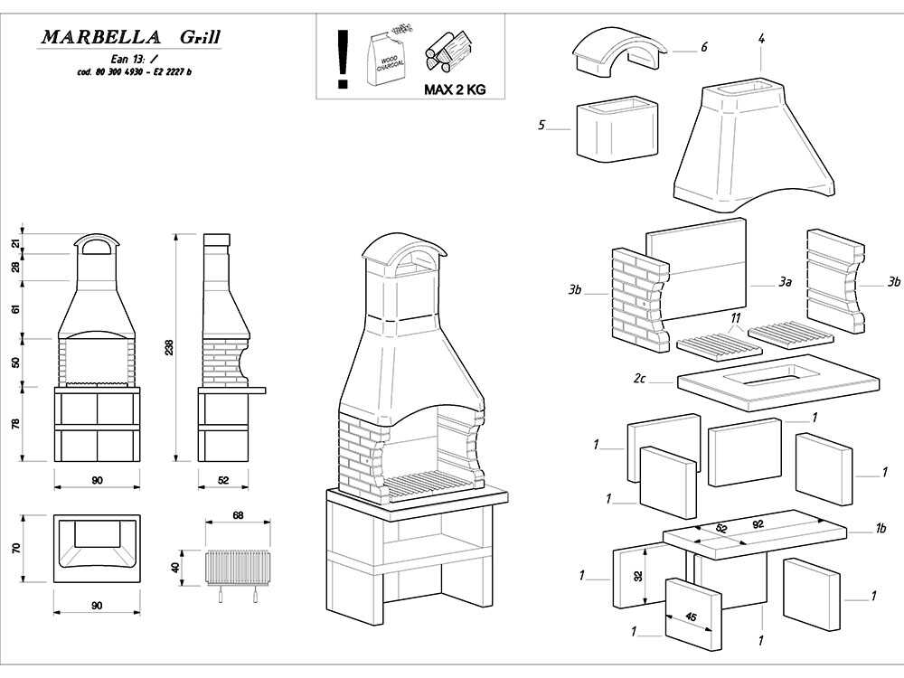 Palazzetti Marbella – Barbacoa Módulo Grill de obra de leña y carbón - Imagen 3