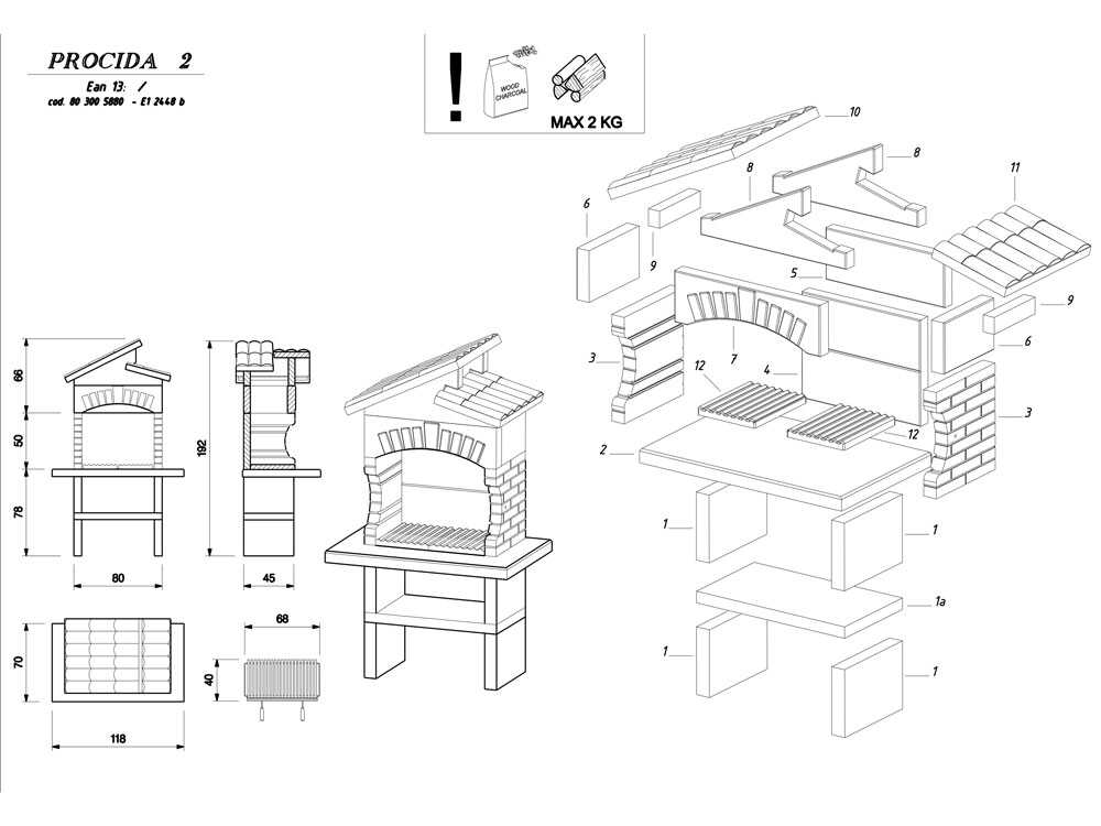 Palazzetti Procida 2 – Barbacoa de obra de leña y carbón - Imagen 5