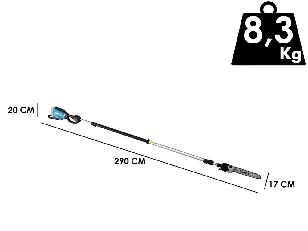 Podadora de altura a batería Makita DUA301Z – SIN BATERÍA NI CARGADOR - Imagen 2