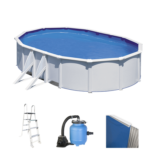 Piscina Gre Fidji ovalada 500x300x120cm – Piscina elevada de acero – Filtro Aqualoon