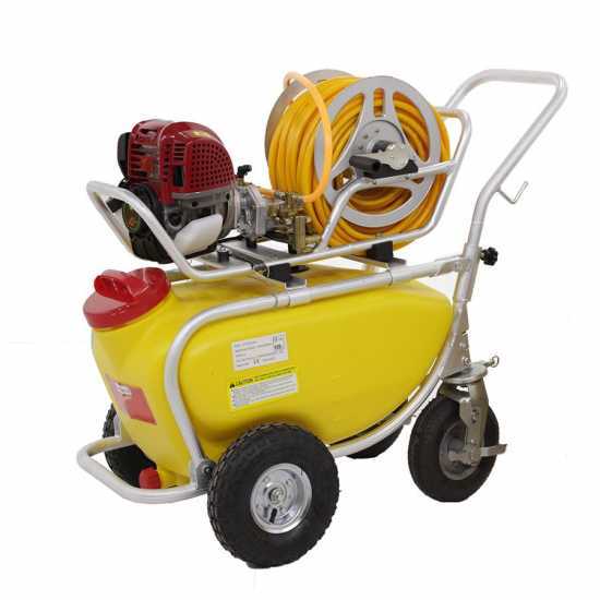 Bomba agrícola de gasolina con carro de aluminio GeoTech SP 1050 4S ALU – 4 tiempos de gasolina