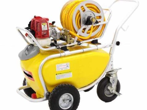 Bomba agrícola de gasolina sobre carro de aluminio GeoTech SP 1050 2S ALU – 2 tiempos de mezcla
