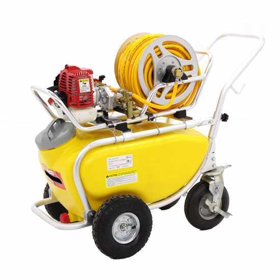 Bomba agrícola de gasolina sobre carro de aluminio GeoTech SP 1050 2S ALU – 2 tiempos de mezcla