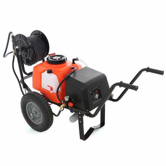 Bomba de pulverización a batería Stocker 12V de 40 l – Pulverizador eléctrico sobre carro