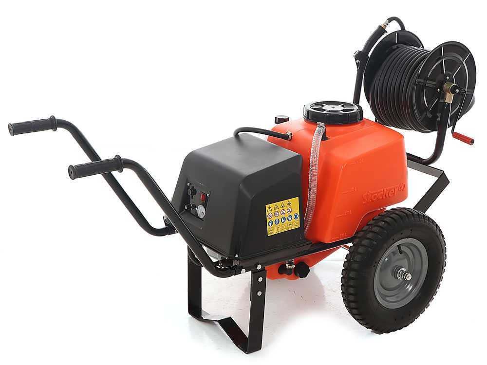 Bomba de pulverización a batería Stocker 12V de 40 l – Pulverizador eléctrico sobre carro - Imagen 2