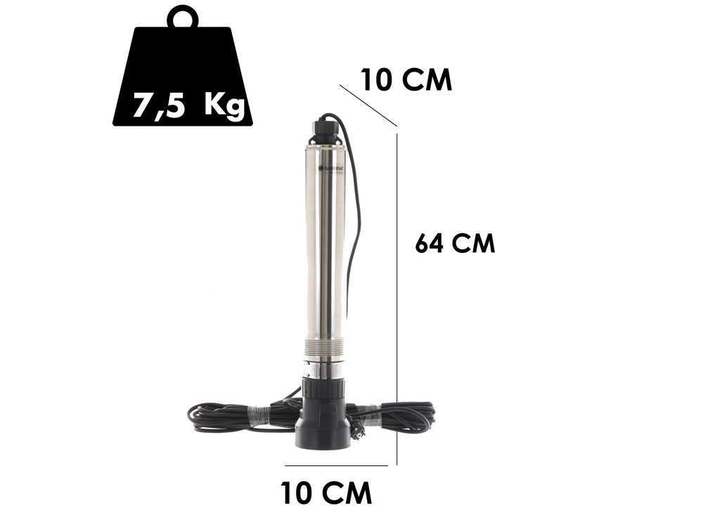 Bomba sumergible para pozos Gardena 5500/5 inox – 850W- Para aguas limpias - Imagen 5