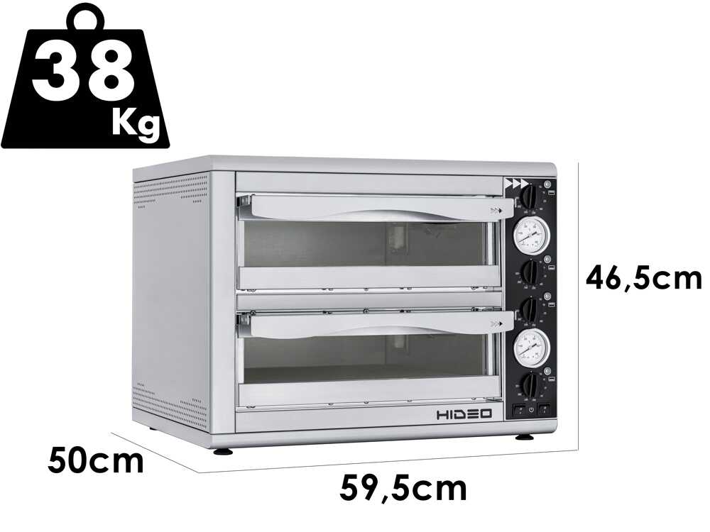 Prismafood HIDEO 2/40 – Horno eléctrico de pizza – 3200 W - Imagen 2