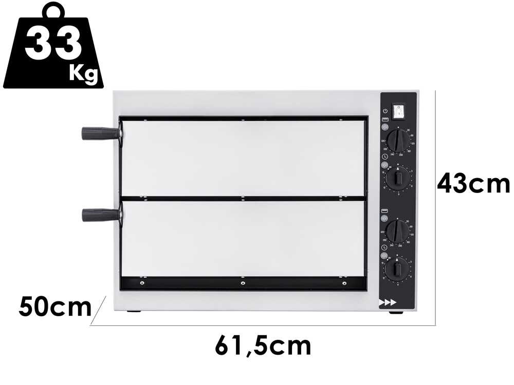 Prismafood SMALL BASIC 2/40 – Horno eléctrico para pizza – 2400 W - Imagen 2