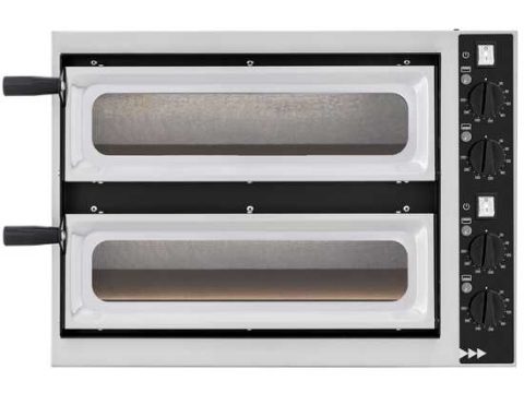 Prismafood SMALL BASIC 2/40 VETRO 4T – Horno eléctrico de pizza – 4 termostatos