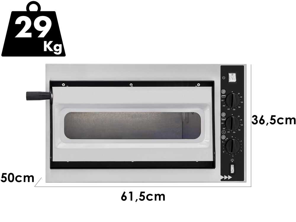 Prismafood SMALL BASIC ALTO 1/40 VETRO 2T – Horno eléctrico para pizza – 2 termostatos - Imagen 2