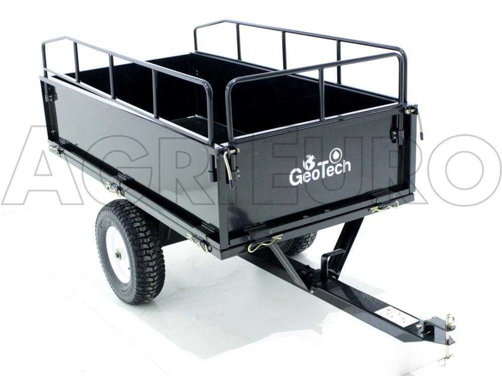 Remolque basculante de arrastre MAXI de acero para tractor cortacésped – paredes desmontables - Imagen 3