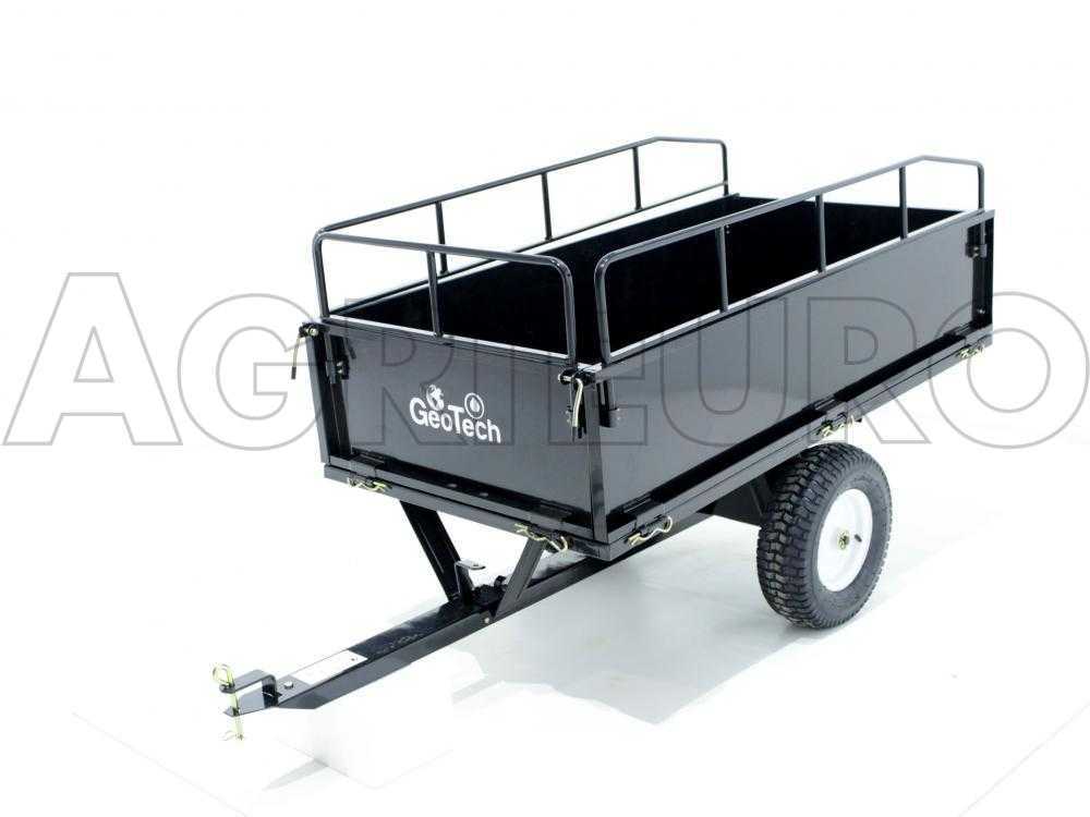 Remolque basculante de arrastre MAXI de acero para tractor cortacésped – paredes desmontables - Imagen 5
