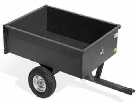 Remolque de arrastre para tractor cortacésped, remolque metálico, ruedas de gran tamaño – 122×86 (al 37 cm)