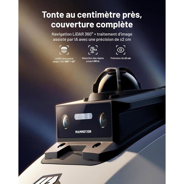 Robot cortacésped MAMMOTION YUKA mini 2 1000 sin cable perimetral, con minigaraje para cortacésped, hasta 1000 m² - Imagen 2