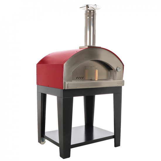 Rossofuoco Campagnolo – Horno de leña de exterior con carro – Rojo