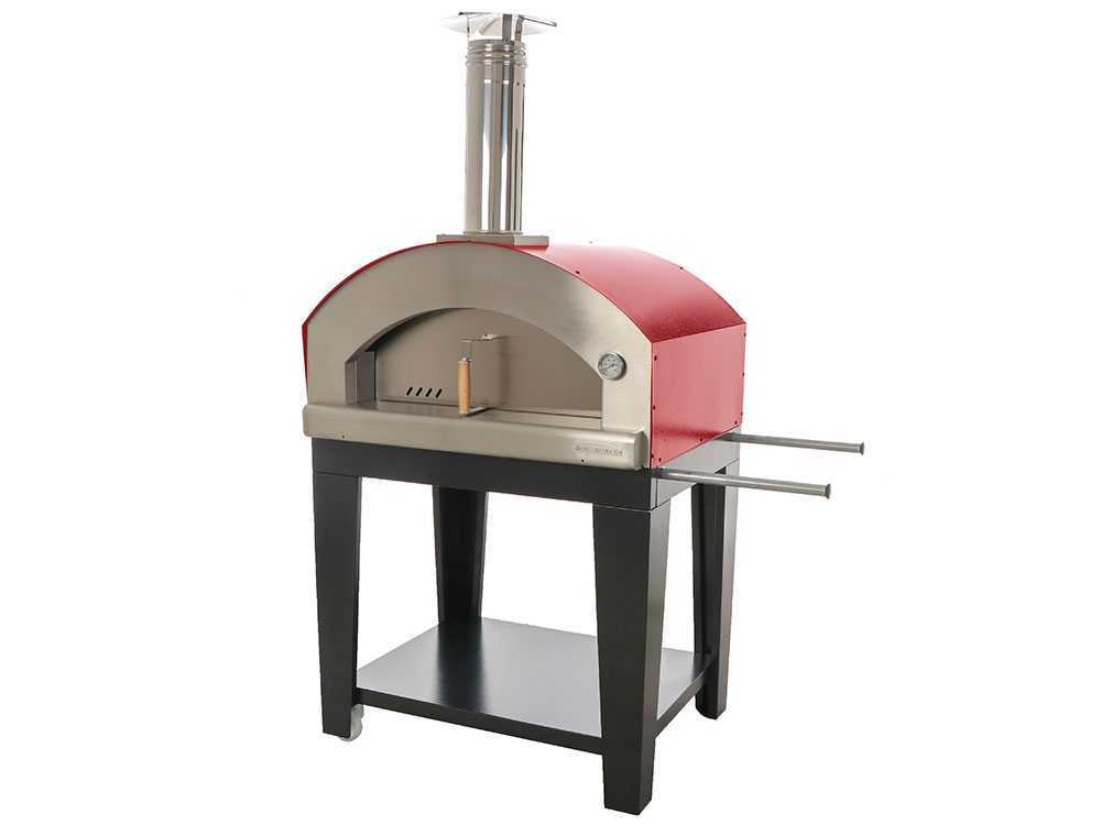 Rossofuoco Campagnolo – Horno de leña de exterior con carro – Rojo - Imagen 3
